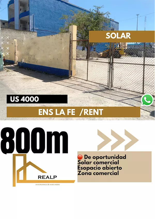solares y terrenos - Solar de 800 metros céntrico/ Rent 1