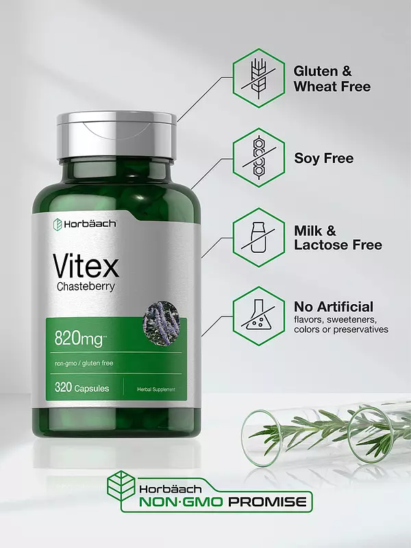 Salud y Equipamiento Médico - Vitex Berry Sauzgatillo 820 Mg 320 Cap Horbaach 4