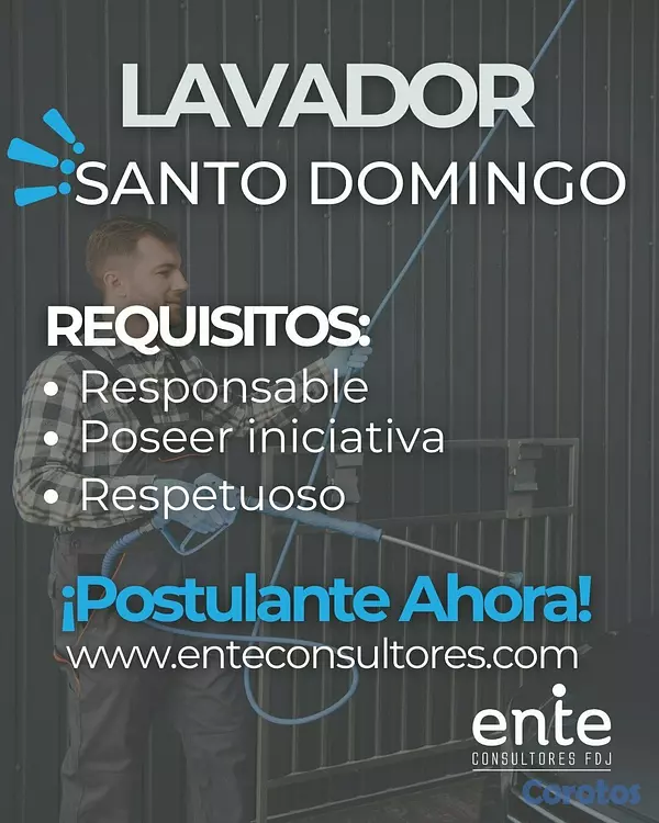 empleos disponibles - LAVADOR- SANTO DOMINGO