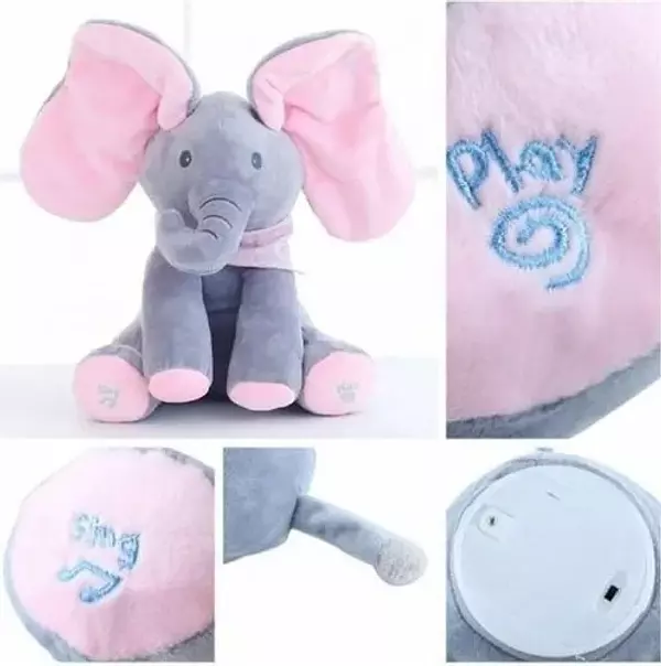 juguetes - Elefante animado de peluche interactivo Canta y Mueve juguete regalo bebe niño 7