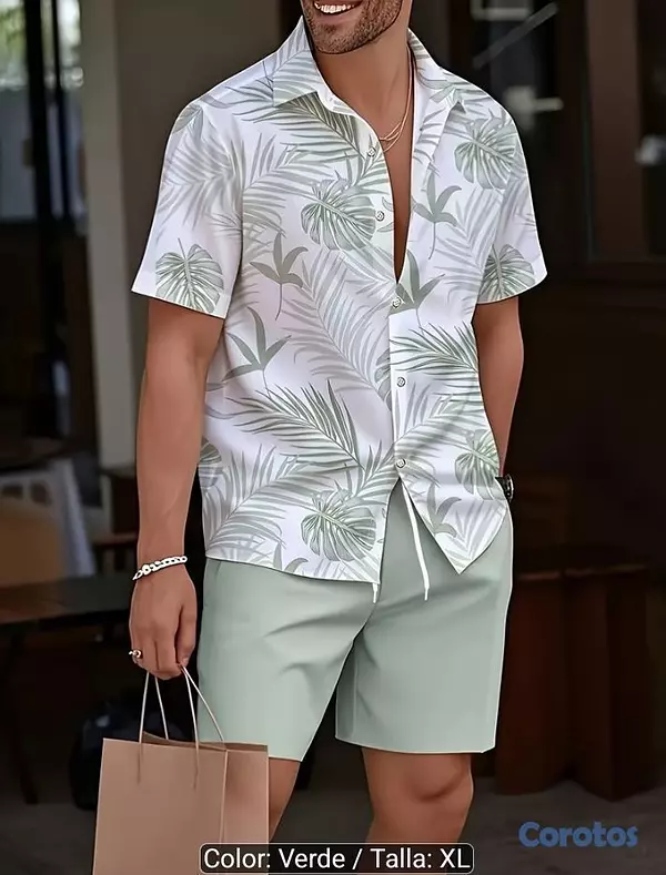 ropa para hombre - Conjunto casual tipo shorts para caballero  2