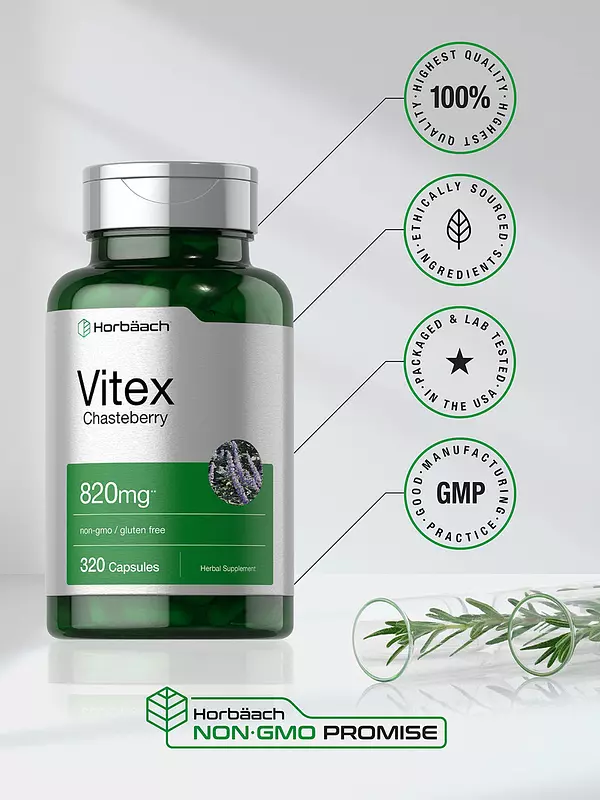 Salud y Equipamiento Médico - Vitex Berry Sauzgatillo 820 Mg 320 Cap Horbaach 5