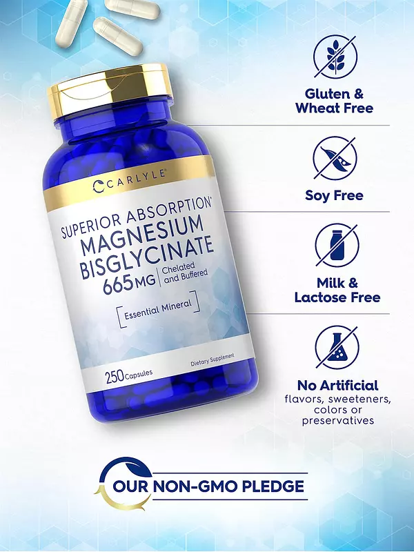Salud y Equipamiento Médico - Bisglicinato De Magnesio 665 Mg - 250 Capsulas 4