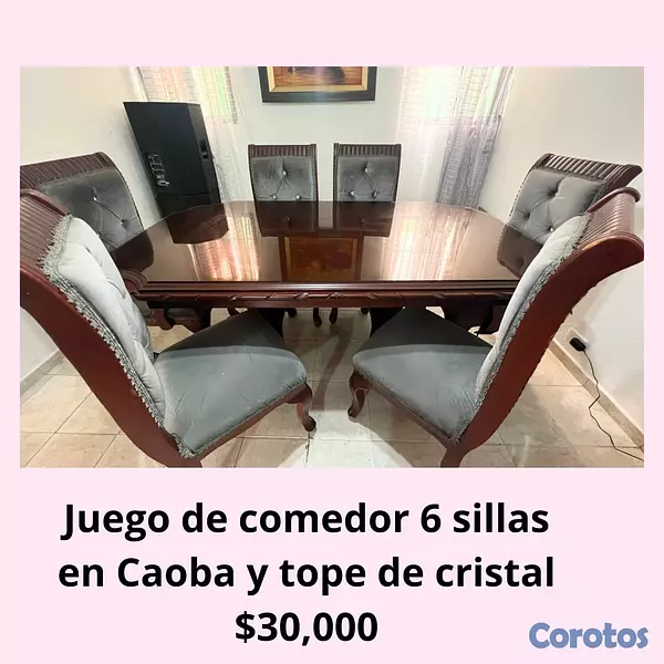 muebles y colchones - Juego de Muebles y Juego de comedor en caoba ambos 2