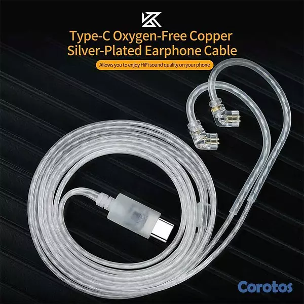 accesorios para electronica - Cable de auriculares tipo USB C con pin QDC/S/C para IEM's KZ 4