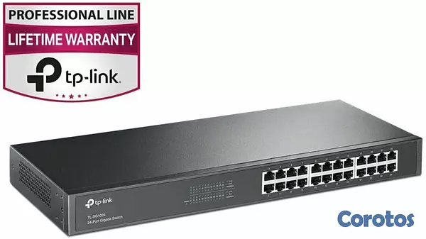 computadoras y laptops - SWITCH 24 PUERTOS TP-LINK TL-SG1024, NO ADMINISTRABLE/RACK, 24 PUERTOS GIGABIT E
