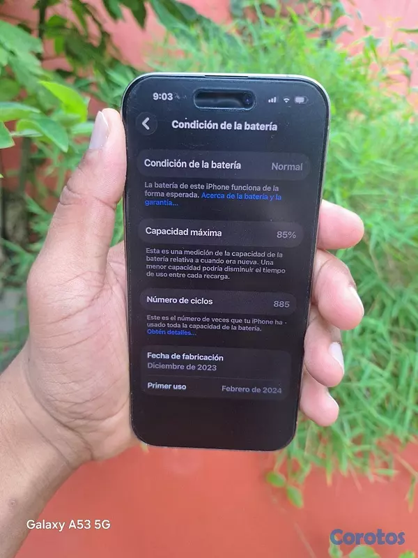 celulares y tabletas - Venta de dispositivo Iphone 15 Pro de 256 GB facto 8
