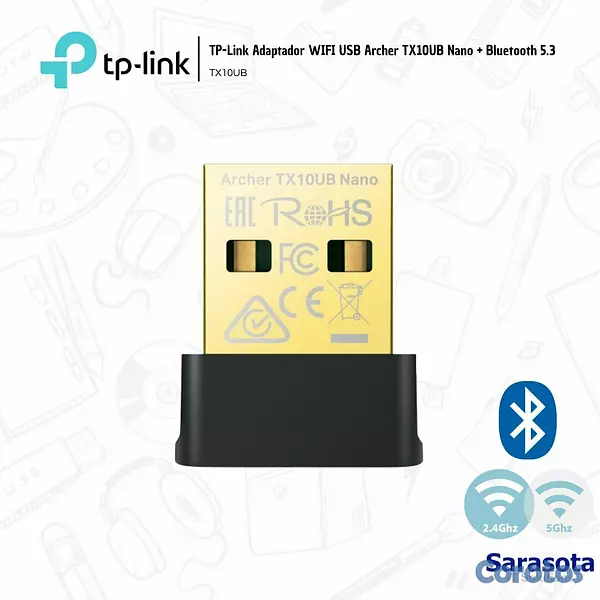 accesorios para electronica - TP-Link Adaptador WIFI USB Archer TX10UB Nano + Bl 2