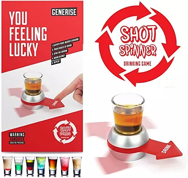 hobby y coleccion - Juego de fiesta Spin Shot para adultos, diversión para beber  3