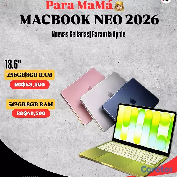 computadoras y laptops - MACBOOK NEO 13.6" 256GB /512GB 2026 2