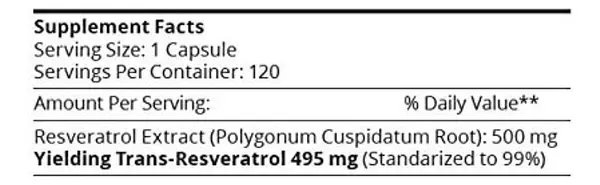 Salud y Equipamiento Médico - Mega Resveratrol 120 Cápsulas - Un - Unidad A $6541 2