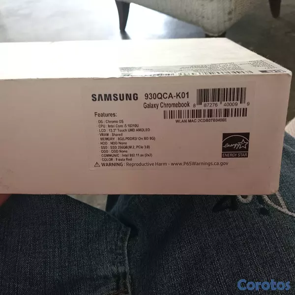 computadoras y laptops - Samsung Galaxy Chromebook 13.3" 4K AMOLED Fiesta R 8