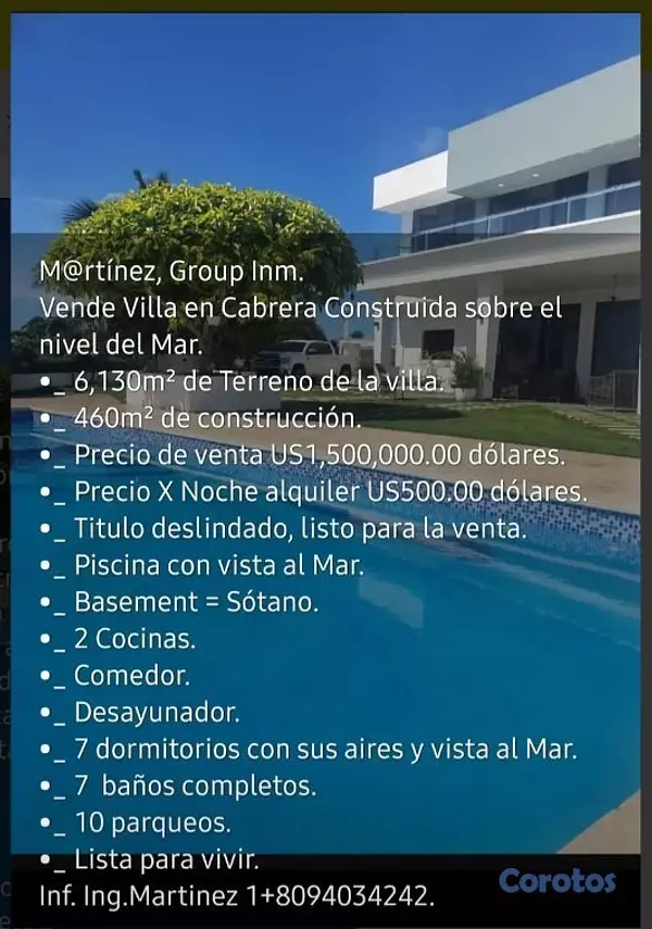 casas vacacionales y villas - Villa en Cabrera 8