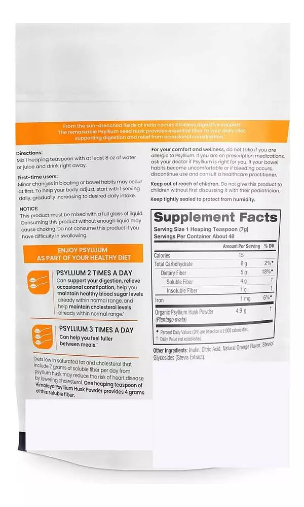 Salud y Equipamiento Médico - Psyllium Sabor Naranja 340 G 2
