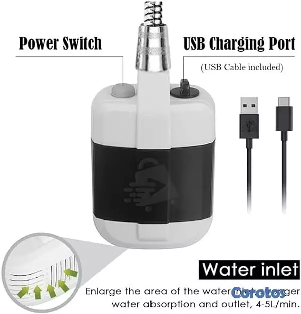 decoración y accesorios - DUCHA DE MANO PORTATIL RECARGABLE CON BOMBA ELECTR 2