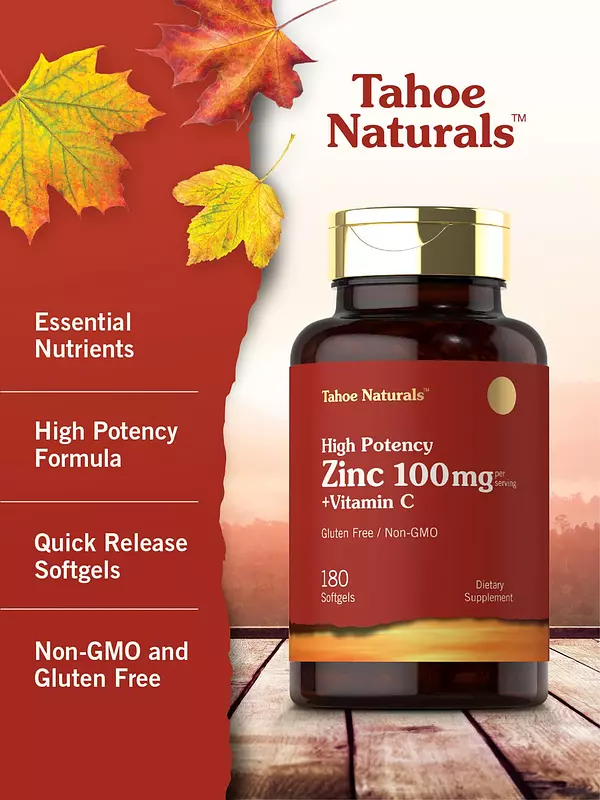 Salud y Equipamiento Médico - Suplemento De Zinc 100mg Con Vitamina C 180 capsulas Carlyle 4
