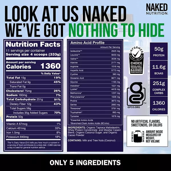 Salud y Equipamiento Médico - Proteina Gainer Chocolate Naked - L A - L A $83238 2