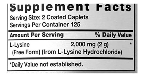 Salud y Equipamiento Médico - L-lisina 2000mg - Horbaach 2