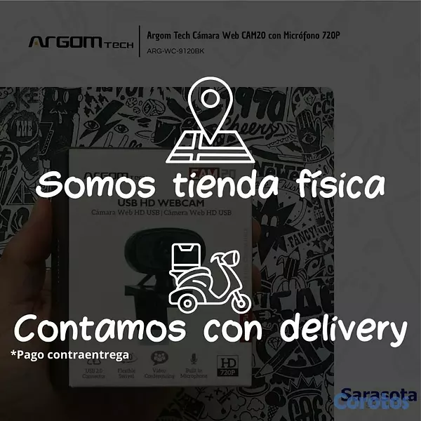 camaras y audio - Argom Tech Webcam Usb Hd 720p ARG-WC-9120BK 3