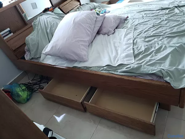 muebles y colchones - Cama de colchone agua tamano "KING"  La joya modelo roble Maderera en Roble 7