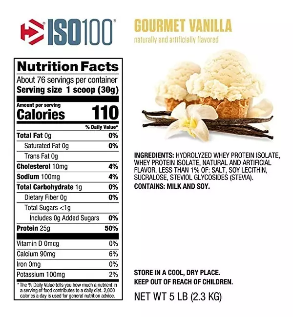 Salud y Equipamiento Médico - Proteina Iso 100 Vainilla 5 Lb 2