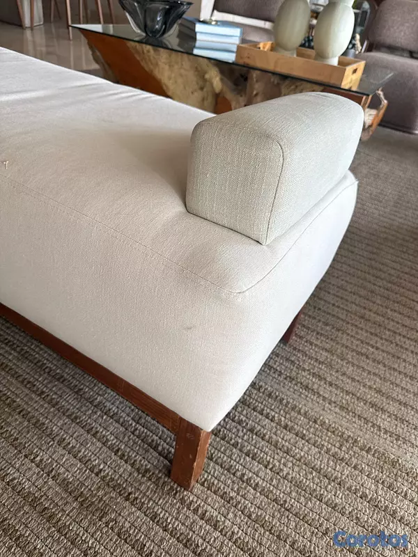 muebles y colchones - Banco decorativo Madera y Tela  2