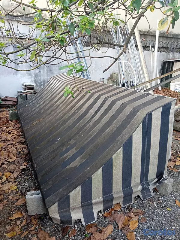 herramientas, jardines y exterior - Toldo de tela rayada para casa o negocio usado 3.6 1
