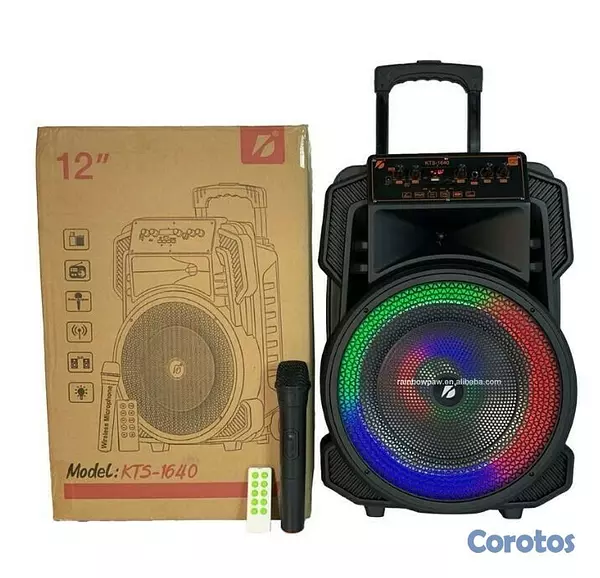 otros electronicos - Bocina de 12 pulgada KTS-1640 RGB, incluye micrófono inalambrico 2