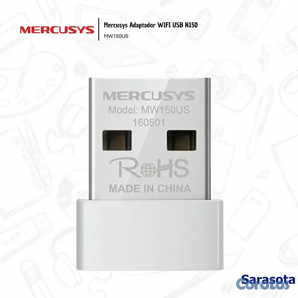 accesorios para electronica - Mercusys Adaptador Wifi USB MW150US 2