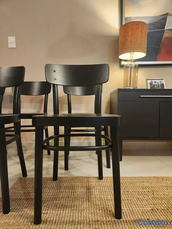 muebles y colchones - 6 Sillas de comedor negras 4