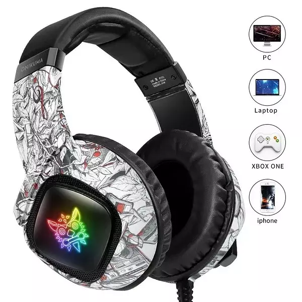 accesorios para electronica - Auriculares Audifonos ONIKUMA K19 para Xbox One PS5 gamer RGB 5