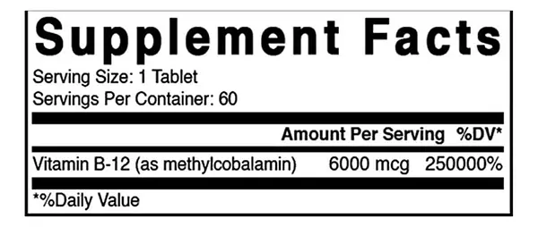 Salud y Equipamiento Médico - Vitamina B12 6000mcg Best Nature 2