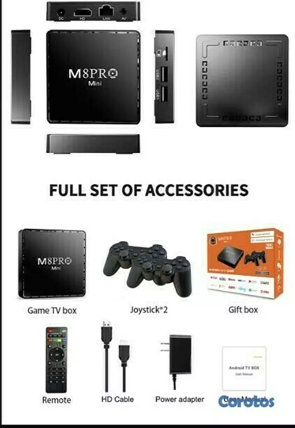 consolas y videojuegos - Convertidor de TV a smart con controles inalambricos para juegos 3