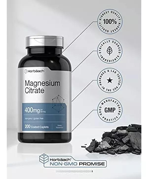 Salud y Equipamiento Médico - Citrato De Magnesio | 400 Mg | 200 Comprimidos Recubiertos | 4