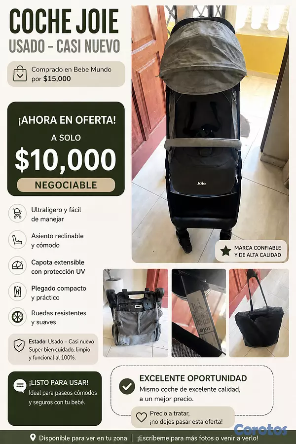 coches y sillas - Coche compacto Marca Joie excelente condiciónes  7