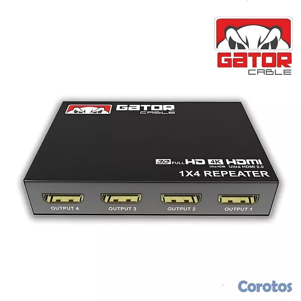 accesorios para electronica - Splitter HDMI 4K 1x4 – Duplicador de 4 Pantalla Fu 4