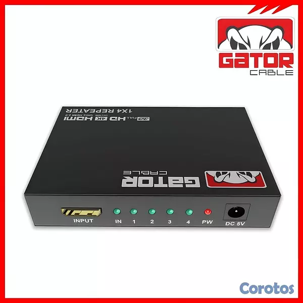 accesorios para electronica - Splitter HDMI 4K 1x4 – Duplicador de 4 Pantalla Fu 5