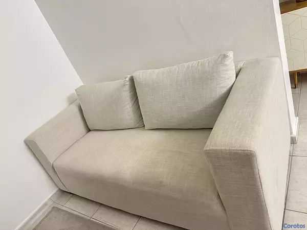 muebles y colchones - Juego de Muebles Moderno Color Crema – Sofá de 4 y Sofá de 3 Personas 3