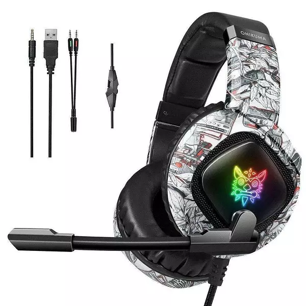 accesorios para electronica - Auriculares Audifonos ONIKUMA K19 para Xbox One PS5 gamer RGB 4