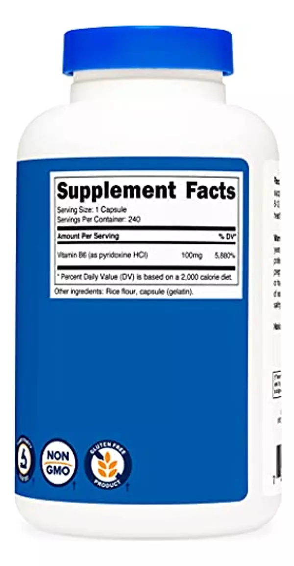 Salud y Equipamiento Médico - Vitamina B6 (piridoxina Hcl) 100 Mg, -nutricost  240 Capsula 5