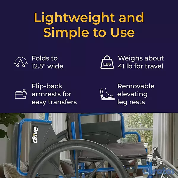 Salud y Equipamiento Médico - Silla de ruedas plegable y ligera marca Drive Medi 3