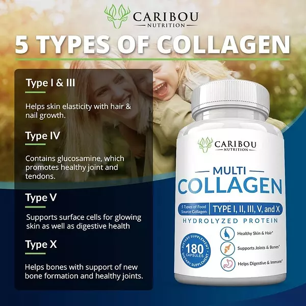 Salud y Equipamiento Médico - Colageno Multiple Tipo I, Ii, Iii, V Y X 180 Capsulas 2