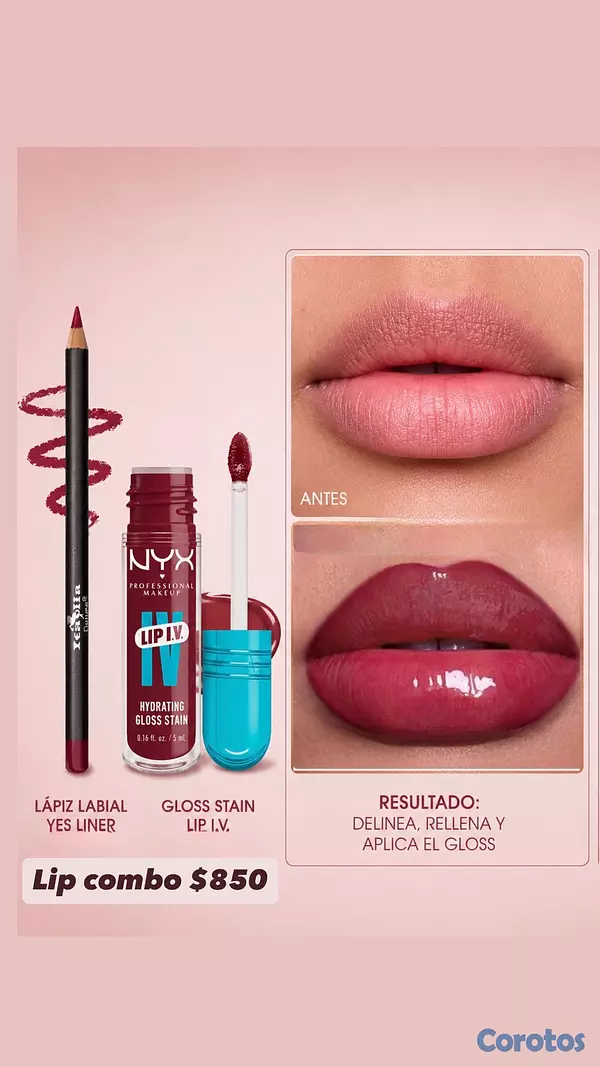 salud y belleza - lip combos incluye lapiz delineador de labios y labial 10