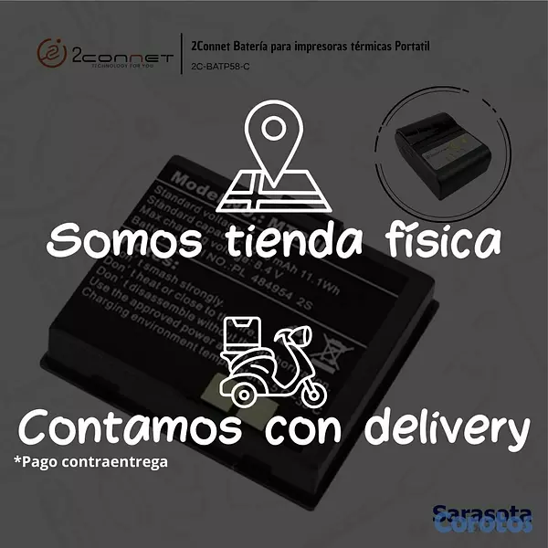 accesorios para electronica - 2Connet Batería para Impresora Térmica 2