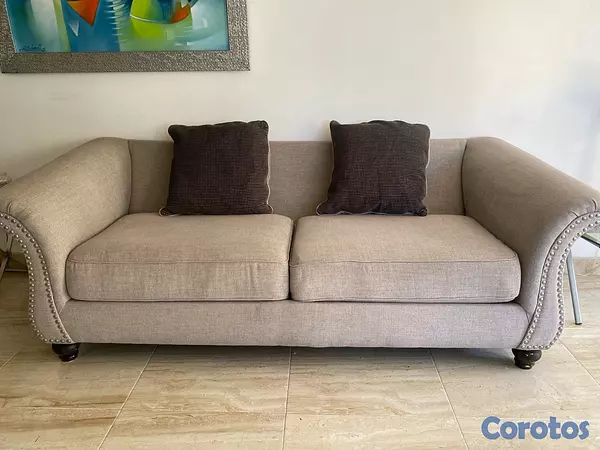 muebles y colchones - Sofá clásico color gris elegante 2