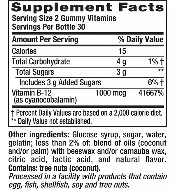 Salud y Equipamiento Médico - Vitamina B12 1000mcg Vitafusion - - Unidad A $2242 2