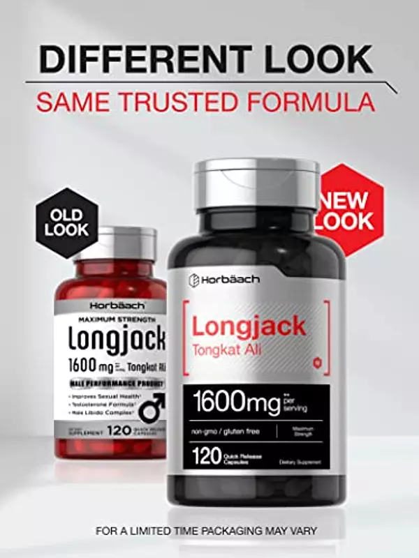 Salud y Equipamiento Médico - Longjack Tongkat Ali 1600 Mg 120 Capsulas Horbaach 3