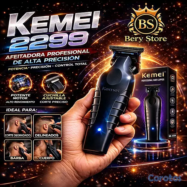 salud y belleza - AFEITADORA KEMEI 2299 | AFEITADORA ELECTRICA INALÁMBRICA RECARGABLE | TRIMMER | 2