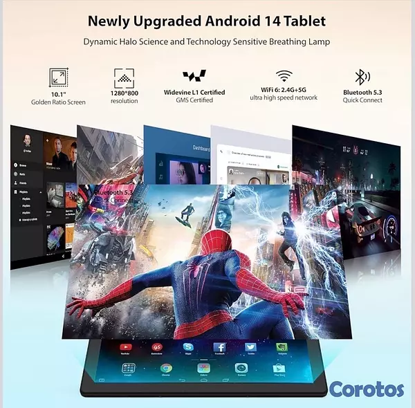 celulares y tabletas - Tablet 10” Android14,Octa-Core, 10GB RAM, 64GB ROM, 1TB Expandable, 1280x800 IPS 4