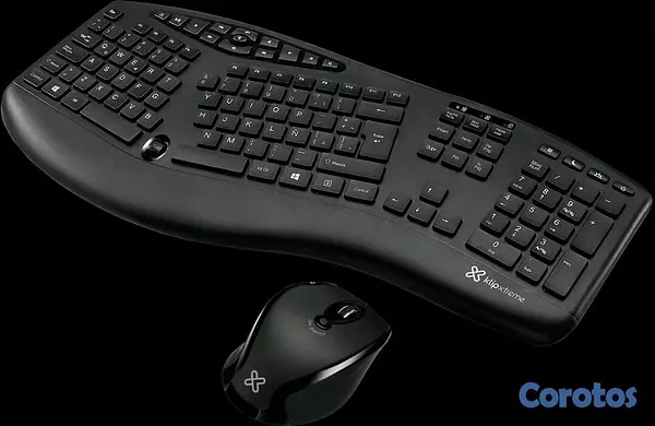 computadoras y laptops - TECLADO MOUSE KLIPX MAJESTIK DUO, INALAMBRICO, ERGONOMICO, MULTIMEDIA